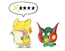 Rule 34 | appmon, digimon, looking at another, navimon (appmon), reviewmon, simple background, tongue, tongue out, white background