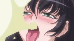 Rule 34 | 2girls, animated, black hair, blush, breasts, cleavage, close-up, closed eyes, collarbone, cum, cum in mouth, cum on body, cum on hair, cum on tongue, cum swap, cumdrip, dark-skinned female, dark skin, ejaculation, eyebrows, eyelashes, facial, female focus, french kiss, gokkun, green eyes, half-closed eyes, indoors, kaya blanche, kiss, large breasts, lips, long hair, morino yuuko, multiple girls, nipples, nude, open mouth, ponytail, purple eyes, red hair, small breasts, sweat, teeth, tentacle and witches, tongue, tongue out, upper body, upper teeth only, yuri
