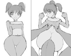 Rule 34 | 1boy, 1girl, anal, animated, animated gif, ass, bouncing ass, choker, flat chest, highres, huge ass, huge penis, large penis, original, pants, penis, size difference, sketch, testicles, twintails, zonen404