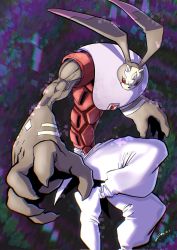 Rule 34 | andiramon, claws, digimon, highres, horns, rabbit, red eyes, solo