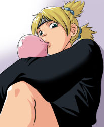 Rule 34 | 1girl, artist request, blonde hair, chewing gum, drawfag, naruto, naruto (series), open mouth, short hair, solo, source request, temari (naruto)
