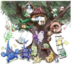 Rule 34 | ^ ^, altaria, animal focus, antennae, aron, beetle, berry (pokemon), bird, blue eyes, blue skin, border, brown fur, bug, bulbasaur, butterfly, butterfree, chimecho, claws, closed eyes, cloud, colored skin, commentary request, creatures (company), curled horns, dark skin, dedenne, dog, fireblast, floating, fluffy, flygon, food, furret, game freak, gen 1 pokemon, gen 2 pokemon, gen 3 pokemon, gen 4 pokemon, gen 5 pokemon, gen 6 pokemon, gen 8 pokemon, heracross, highres, horns, insect, kecleon, larvesta, mega heracross, mega pokemon, mouse, nintendo, no humans, open mouth, penguin, pikachu, piplup, plant, plate, pokemon, pokemon (creature), pudding, red eyes, roserade, sandshrew, sentret, serperior, simple background, single horn, sitrus berry, snake, swablu, swing, tail, tongue, tongue out, tree, treehouse, vines, whimsicott, white background, white border, wings, yamper, yellow skin