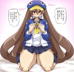 Rule 34 | brown hair, disgaea, kazamatsuri fuuka, looking at viewer, tagme, thick thighs, thighs, translation request, twintails, wide hips