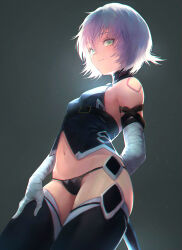 Rule 34 | 1girl, aqua hair, arm belt, bandaged arm, bandages, bare shoulders, black panties, black thighhighs, boots, breasts, dagger, dual wielding, facial scar, fate/grand order, fate (series), gloves, green eyes, hair between eyes, highres, holding, jack the ripper (fate/apocrypha), knife, looking at viewer, lowleg, lowleg panties, otsukemono, overexposure, panties, parted lips, revision, scar, scar across eye, scar on cheek, scar on face, shoulder tattoo, simple background, single glove, small breasts, smile, solo, tattoo, thigh boots, thighhighs, thighs, underwear, weapon