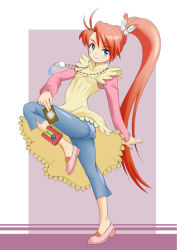 Rule 34 | 1girl, feathers, female focus, kozeri ai, live on cardliver kakeru, ponytail, red hair