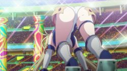 Rule 34 | 1girl, all fours, animated, ass, ass focus, bent over, blonde hair, boots, bradamante (fate), breasts, elbow gloves, fate/grand order, fate (series), from behind, gloves, highleg, highleg leotard, highres, leotard, long hair, shiny skin, solo, source request, squatting, stadium, thigh boots, thighhighs, twintails, very long hair, video, white leotard