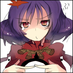 Rule 34 | 1girl, bad id, bad pixiv id, female focus, fidgeting, frown, hanepochi, index fingers together, lowres, sketch, solo, tears, touhou, yasaka kanako