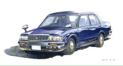 Rule 34 | car, dated, horikou, motor vehicle, no humans, original, realistic, simple background, toyota, toyota crown, vehicle focus, white background
