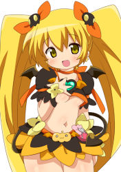 Rule 34 | 10s, blonde hair, breasts, cure sunshine, dark persona, heart, heartcatch precure!, magical girl, midriff, navel, precure, pumpkin, tail, twintails, underboob