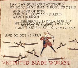 Rule 34 | 1boy, archer (fate), bayeux tapestry, fate/stay night, fate (series), male focus, medieval comics, parody, solo, unlimited blade works (fate)