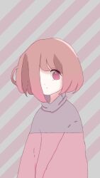 Rule 34 | background-color, bete noire, brown hair, clothes, glitchtale, pink eyes, pink hair, pink shirt, purple shirt, shirt, short hair