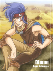 Rule 34 | blue hair, blume, brown eyes, character name, goggles, headband, sentou mecha xabungle