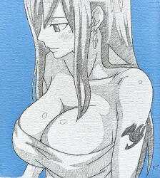 Rule 34 | 1girl, absurdres, breasts, cleavage, erza scarlet, fairy tail, highres, large breasts, long hair, smile, solo