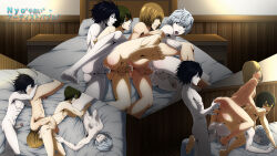 Rule 34 | death note, group sex, highres, l (death note), male focus, matt (death note), mello (death note), near (death note), yaoi