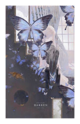 Rule 34 | 2boys, black coat, blonde hair, bug, butterfly, cloud, coat, fabri, hair ribbon, highres, holding hands, insect, light, looking at another, multiple boys, original, painting (object), ponytail, ribbon, siblings, stairs, standing, too many, too many butterflies, twins, watercolor effect, window