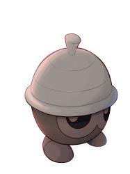 Rule 34 | acorn, black eyes, commentary request, creatures (company), game freak, gen 3 pokemon, highres, looking at viewer, nintendo, no humans, pokemon, pokemon (creature), ruinai, seedot, simple background, solo, standing, white background