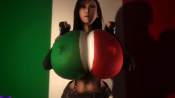 Rule 34 | 1girl, 20s, 3d, animated, arms up, black gloves, black hair, bodypaint, bouncing, bouncing breasts, breasts, drakepowers, earrings, elbow gloves, final fantasy, final fantasy vii, final fantasy vii remake, fingerless gloves, flag, gloves, green paint, highres, huge breasts, italian flag, italian senate porn livestream (meme), italian senate porn livestream (meme), jewelry, long hair, looking at viewer, looping animation, meme, navel, nipples, paint, parted lips, pencil skirt, red paint, shaking, skirt, solo, square enix, standing, staring, suspenders, tifa lockhart, topless, upper body, video, virt-a-mate, white paint, wide hips