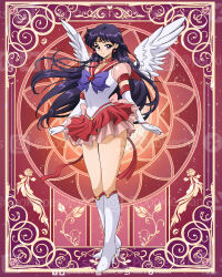 Rule 34 | 1girl, back bow, bishoujo senshi sailor moon, black hair, bow, brooch, choker, earrings, elbow gloves, gloves, heart, heart brooch, highres, hino rei, jewelry, long hair, magical girl, pookiepenworks, puffy short sleeves, puffy sleeves, red sailor collar, red skirt, sailor collar, sailor mars, sailor senshi uniform, short sleeves, skirt, smile, solo, star (symbol), star choker, super sailor mars, white gloves