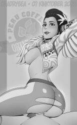 Rule 34 | 1boy, 1girl, absurdres, anus, artist name, ass, azucena milagros ortiz castillo, breasts, cape, dated, gloves, greyscale, hair ornament, hetero, highres, large breasts, medium breasts, monochrome, nipples, penis, pussy, sex, shadrysea, tekken, torn clothes, vaginal