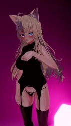 Rule 34 | 1girl, 3d, animated, ass, blonde hair, blue eyes, breasts, highres, large breasts, long hair, solo, tagme, thick thighs, thighs, underboob, video, vrchat