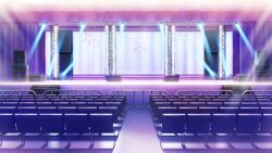 Rule 34 | chair, film grain, game cg, indoors, izumi tsubasu, light bulb, no humans, non-web source, official art, re:stage!, scenery, screen, speaker, stage, stage curtains, stage lights, stairs, star (symbol), theater, theater seating