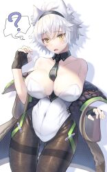 Rule 34 | absurdres, animal ears, breasts, cat ears, cat girl, highres, large breasts, leotard, medaman, na&#039;el (xenoblade), solo, xenoblade chronicles (series), xenoblade chronicles 3, xenoblade chronicles 3: future redeemed