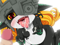 Rule 34 | amau (kosmos), blush, censored, cum, cum in mouth, cum on body, cum on upper body, fangs, highres, midna, nintendo, open mouth, penis, the legend of zelda, the legend of zelda: twilight princess, tongue