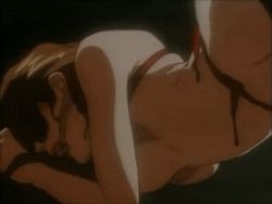 Rule 34 | animated, animated gif, blindfold, demon warrior koji, doggystyle, gagged, lowres, lying, on side, panties, panty pull, sex, sex from behind, topless, underwear, vaginal