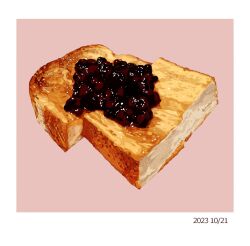 Rule 34 | border, bread, bread slice, dated, food, food focus, jam, matsuyama kojika, no humans, original, still life, toast, white border