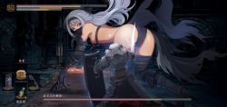 Rule 34 | 2girls, all fours, alternate costume, armor, armored dress, bare shoulders, black ribbon, burger, commentary request, dark souls (series), dark souls iii, dress, fake screenshot, food, girls&#039; frontline, grey dress, hair ribbon, hairband, health bar, highres, holding, holding shield, indoors, long hair, looking at another, mouth veil, multiple girls, official alternate costume, parody, red eyes, ribbon, shield, sidelocks, silver hair, spas-12 (girls&#039; frontline), spas-12 (goblin huntress) (girls&#039; frontline), tokarev (girls&#039; frontline), tokarev (griffin&#039;s dancer) (girls&#039; frontline), twintails, veil, zmoe (bt825)