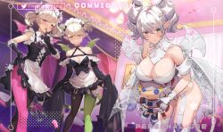 Rule 34 | 3girls, :d, arianna the labrynth servant, arianne the labrynth servant, bare shoulders, black gloves, black pantyhose, blonde hair, blush, breasts, character doll, choker, cleavage, commission, duel monster, gloves, green eyes, green pantyhose, groin, highres, hsin, large breasts, long hair, looking at viewer, lovely labrynth of the silver castle, medium breasts, multiple girls, open mouth, pantyhose, pink pantyhose, pointy ears, purple eyes, short twintails, smile, teeth, twintails, white gloves, white hair, wings, yellow eyes, yu-gi-oh!