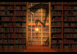 Rule 34 | book, dark, indoors, ladder, lantern, letterboxed, library, mask, monster, no humans, original, plague doctor mask, rur (ml ruru), spirit