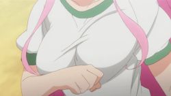 Rule 34 | 1girl, animated, animated gif, bouncing breasts, breasts, gym uniform, lala satalin deviluke, lowres, no bra, pink hair, to love-ru