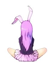 Rule 34 | 1girl, absurdres, animal ears, back, blazer, rabbit ears, female focus, from behind, full body, highres, indian style, jacket, crossed legs, long hair, purple hair, reisen udongein inaba, sitting, skirt, solo, touhou, transparent background