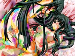 Rule 34 | 2girls, ass, bent over, black eyes, black hair, bodypaint, breasts, carnelian, censored, colorful, female focus, finger in mouth, finger sucking, fingering, game cg, happy sex, incest, kneeling, large breasts, long hair, lying, messy, mieno yuki, mieno yumi, mosaic censoring, multiple girls, nipples, nude, on back, pussy juice, siblings, sisters, smile, source request, twincest, twins, very long hair, wam xxxnovel-wetandmessy.com, yuri