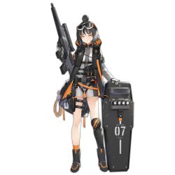 Rule 34 | 12-gauge (3 inch shell), 12-gauge belted winchester-olin (18.5x76mmr), 1girl, ammunition, automatic shotgun, ballistic shield, belted magnum, black footwear, black hair, boots, braid, breasts, buckle, bullpup, caws (girls&#039; frontline), character name, coat, combat shotgun, dazzler (weapon), electroshock weapon, expressionless, eyeshadow, flash shield, flashlight, full-power cartridge, full body, german flag, girls&#039; frontline, gloves, goggles, goggles on head, grey jumpsuit, gun, h&amp;k caws, h&amp;k usp, haijin, hand on shield, handgun, headset, heckler &amp; koch, holding, holding gun, holding weapon, holster, holstered, hood, hood down, hooded coat, jumpsuit, knee pads, knife, knife sheath, less-than-lethal weapon, light, load bearing equipment, logo, long sleeves, looking at viewer, magnum cartridge, magnum shotgun shell, makeup, medium breasts, name tag, needlegun, official art, olin corporation, open clothes, open coat, orange socks, personification, pistol, prototype design, riot shield, rope, sabot, sheath, shield, shin guards, short hair, short jumpsuit, short sleeves, shotgun, shotgun shell, side braid, sidelocks, single knee pad, single shin guard, snap-fit buckle, socks, solo, stun shield, sub-caliber ammunition, thigh holster, thigh strap, topknot, transparent background, two-tone jumpsuit, weapon, winchester-olin, winchester repeating arms company, yellow eyes