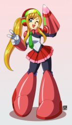 Rule 34 | 1girl, female focus, gynoid, highres, one eye closed, pachislot rockman ability, robot girl, roll (pachislot rockman ability), shadow, solo, wink