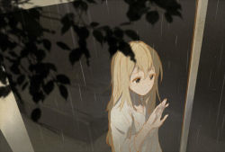 Rule 34 | 10s, 1girl, blonde hair, grey eyes, long hair, miyazono kawori, rain, shigatsu wa kimi no uso, window