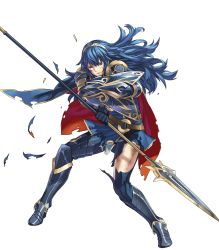 Rule 34 | 1girl, armor, blue armor, fire emblem, fire emblem heroes, full body, highres, lucina (brave princess) (fire emblem), nintendo, solo, standing, tagme, thighhighs, torn clothes, transparent background