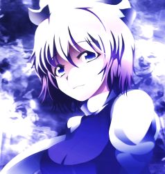 Rule 34 | 1girl, blue eyes, blue theme, breasts, face, hat, highres, kotaroukuroo, letty whiterock, looking at viewer, smile, solo, touhou, white hair