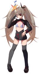 Rule 34 | 1girl, :3, absurdres, bikini, bikini top only, black footwear, black gloves, black skirt, black sleeves, black thighhighs, boots, breasts, closed mouth, djmax, djmax respect, eyepatch, fail (djmax), full body, gloves, highres, light brown hair, long sleeves, looking at viewer, red eyes, shrug (clothing), simple background, single glove, skirt, small breasts, solo, star (symbol), starshell, swimsuit, thighhighs, white background, white bikini