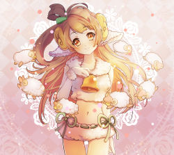 Rule 34 | 1girl, animal ears, bell, blonde hair, brown eyes, closed mouth, commentary request, cowboy shot, fur trim, hand up, head tilt, horns, kemonomimi mode, long hair, looking at viewer, love live!, love live! school idol festival, love live! school idol project, minami kotori, sheep, sheep ears, sheep horns, sibyl, smile, solo, standing, thigh gap