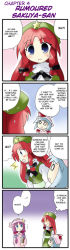 Rule 34 | 3girls, 4koma, ^^^, arm behind back, bat wings, blue eyes, blue hair, blush, book, bow, braid, china dress, chinese clothes, comic, crescent, dress, female focus, hair bow, hard-translated, hat, hat bow, hong meiling, izayoi sakuya, long hair, long image, long sleeves, morogami ryou, multiple girls, night clothes, o o, open mouth, patchouli knowledge, purple hair, red hair, remilia scarlet, sakuya-sans sweet tooth, short hair, sidelocks, smile, speech bubble, star (symbol), surprised, sweatdrop, tall image, embodiment of scarlet devil, third-party edit, touhou, translated, twin braids, wings