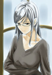 Rule 34 | 1girl, black hair, brown eyes, character request, glasses, long hair, shiba itsuki, solo