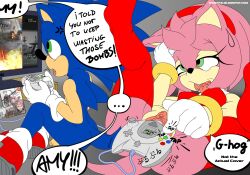 Rule 34 | amy rose, controller masturbation, highres, sonic (series), sonic the hedgehog, tagme, tcprod, under defeat