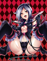 Rule 34 | 00s, 1girl, :d, armband, bdsm, black gloves, black neckwear, black thighhighs, blush, bondage, bound, breasts, cameltoe, checkered background, choker, cleavage, cleavage cutout, clothing cutout, covered erect nipples, dress, eas (fresh precure!), elbow gloves, eyelashes, fresh precure!, frilled thighhighs, frills, gelatin (alkaloid no baketsu), gem, gloves, hairband, higashi setsuna, highres, holding, impossible clothes, latex, latex dress, latex gloves, looking at viewer, magical girl, medium breasts, midriff, naughty face, navel, no bra, open mouth, parted bangs, partially visible vulva, precure, red eyes, saliva, shiny clothes, short hair, short shorts, shorts, silver hair, sitting, skin tight, smile, solo, spread legs, swept bangs, thighhighs, thighs, tongue, underboob, upshorts, weapon, whip