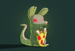 Rule 34 | food, justin chan, mouse (animal), no humans, no pupils, nuclear throne, official art, parody, pizza, rat (nuclear throne), red eyes, solo, teenage mutant ninja turtles
