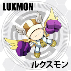 angel angel_boy d_sandy digimon digimon_(creature) fang gloves luxmon solo wings