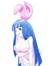 Rule 34 | 1girl, breasts, cleavage, leotard, multicolored hair, panty &amp; stocking with garterbelt, playboy bunny, stocking (psg), tagme