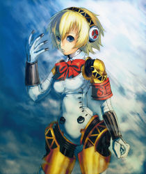 Rule 34 | aegis (persona), android, atlus, blonde hair, blue eyes, hairband, persona, persona 3, pondel, ribbon, short hair, solo